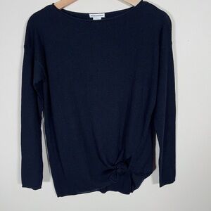 CLUB MONACO | RIBBED LONG SEEVE SWEATER  WITH HEM TIE-KNOT